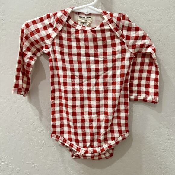 NWT SpearmintLOVE Red Brick Bamboo Long Sleeve Bodysuit - Picture 1 of 7